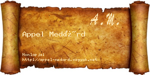 Appel Medárd névjegykártya